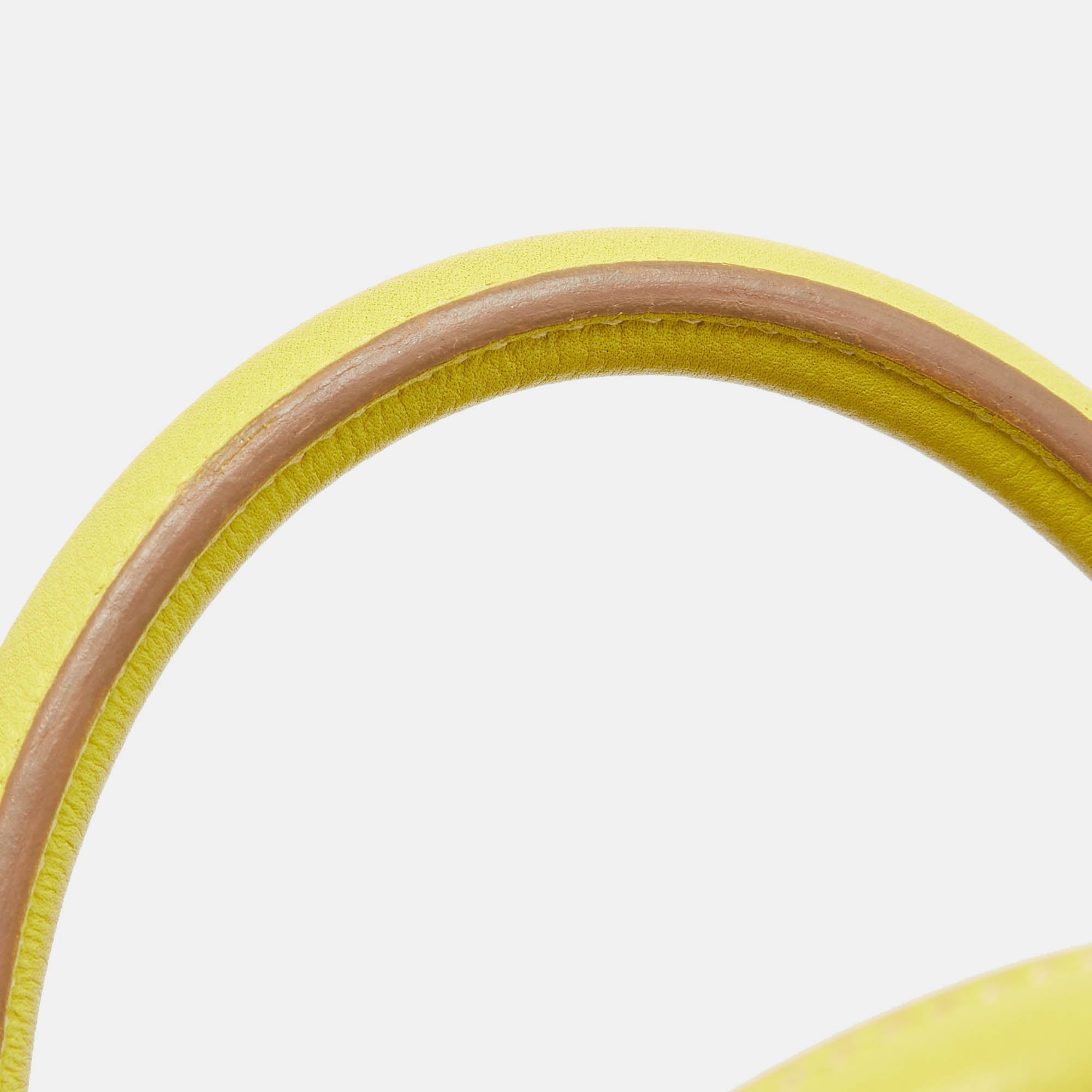 HERMES Soufre/Gris Perle Epsom Leather Palladium Finish Birkin 35 Bag