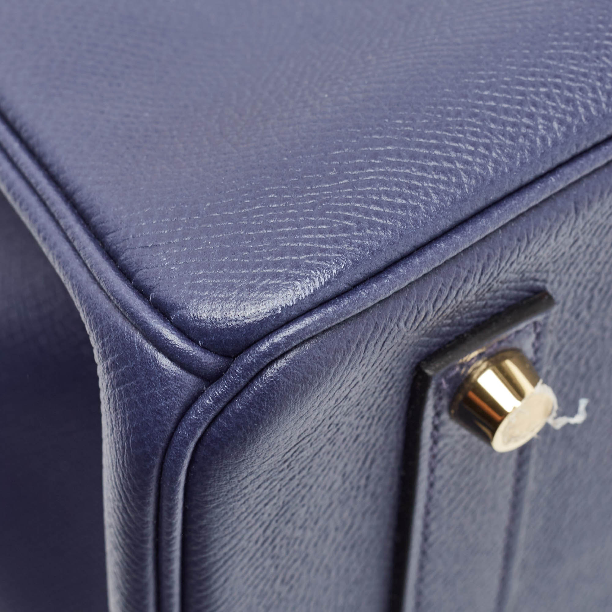 HERMES Blue Saphir Epsom Leather Gold Finish Birkin 35 Bag