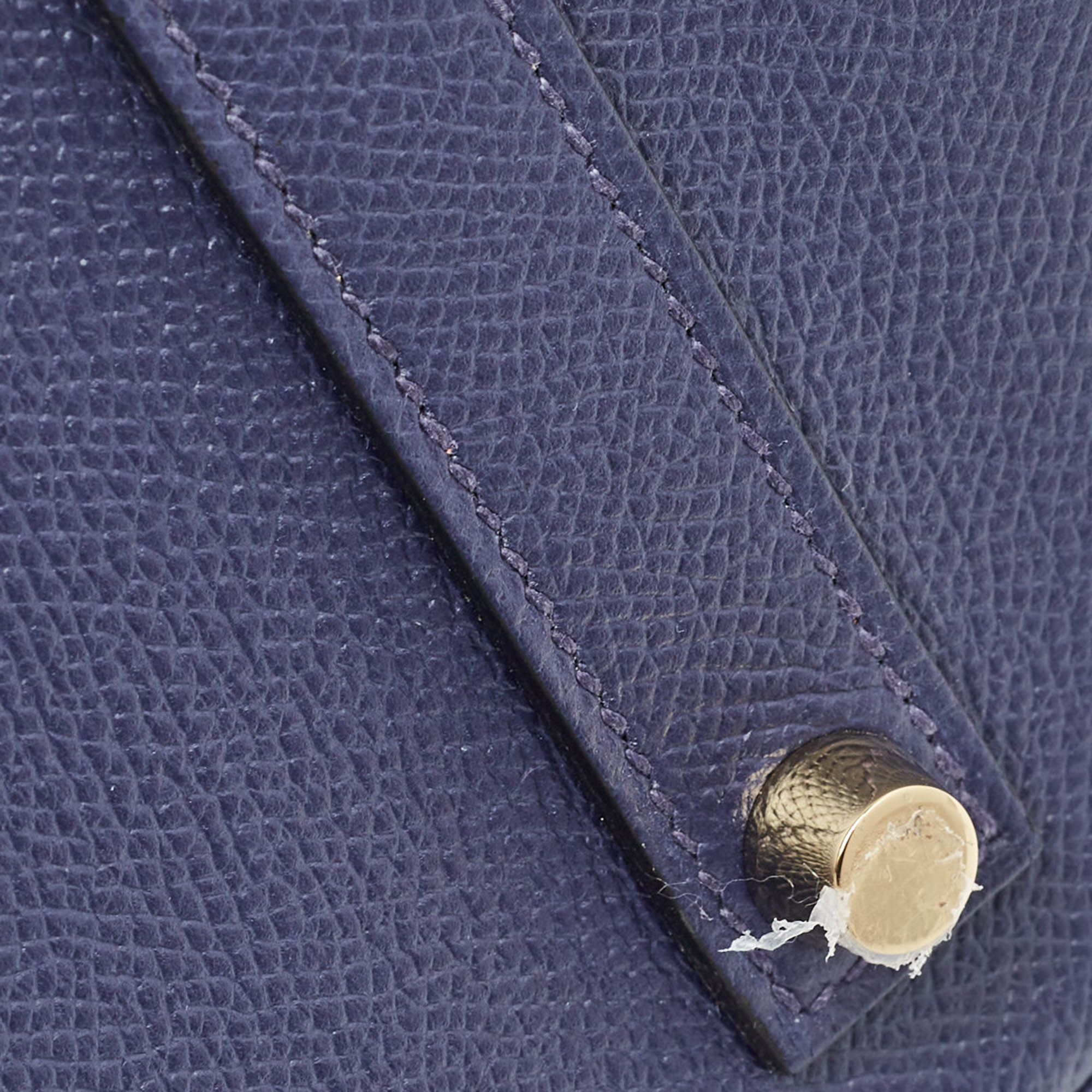 HERMES Blue Saphir Epsom Leather Gold Finish Birkin 35 Bag