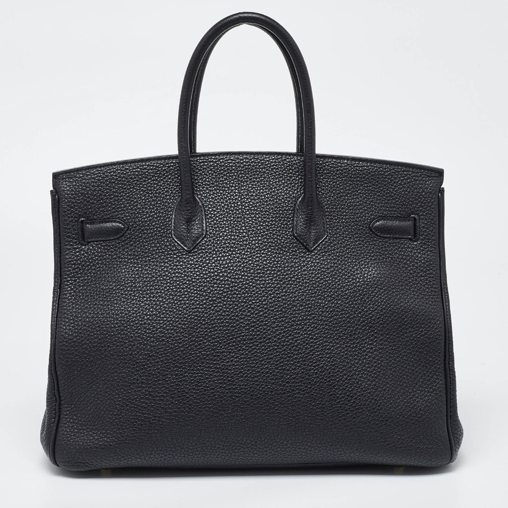 Hermes Black Togo Leather Gold Finish Birkin 35 Bag