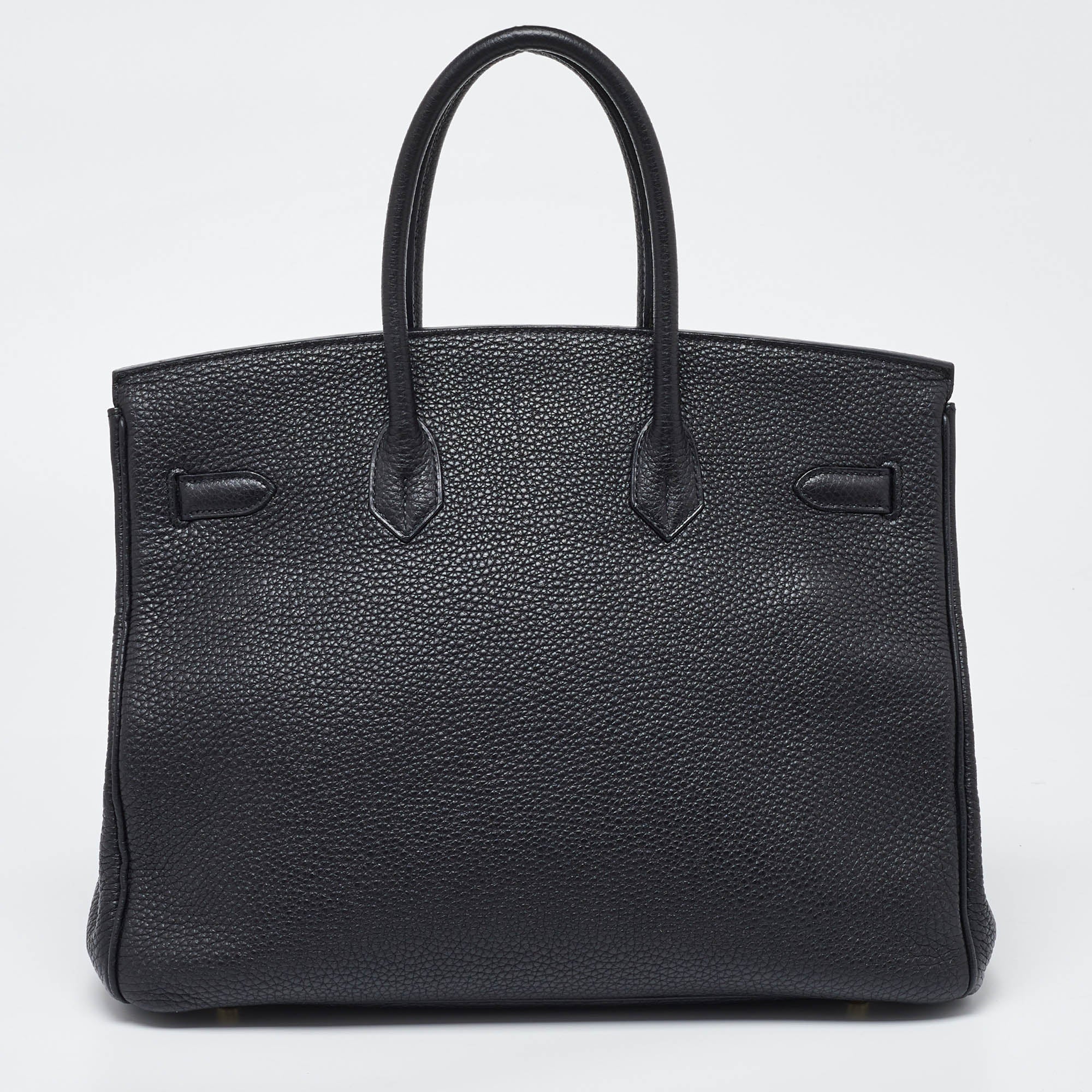 Hermes Black Togo Leather Gold Finish Birkin 35 Bag