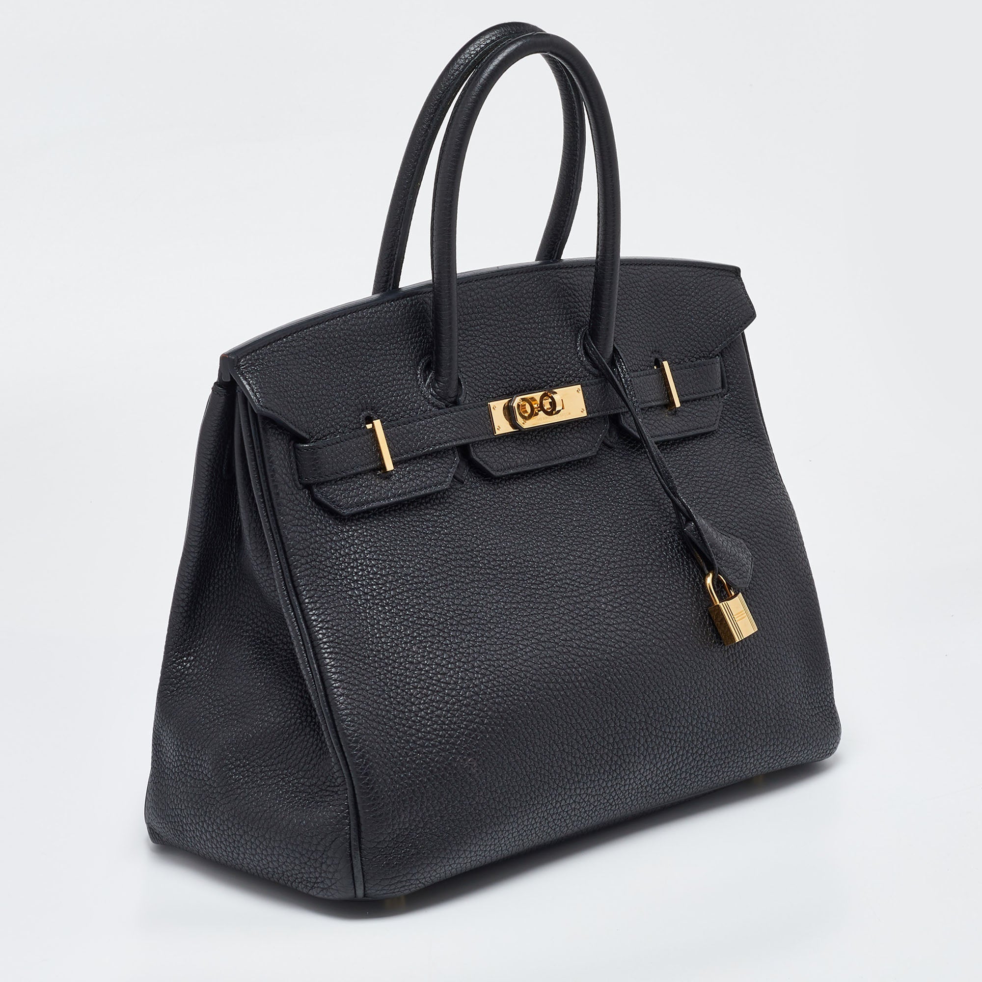 Hermes Black Togo Leather Gold Finish Birkin 35 Bag