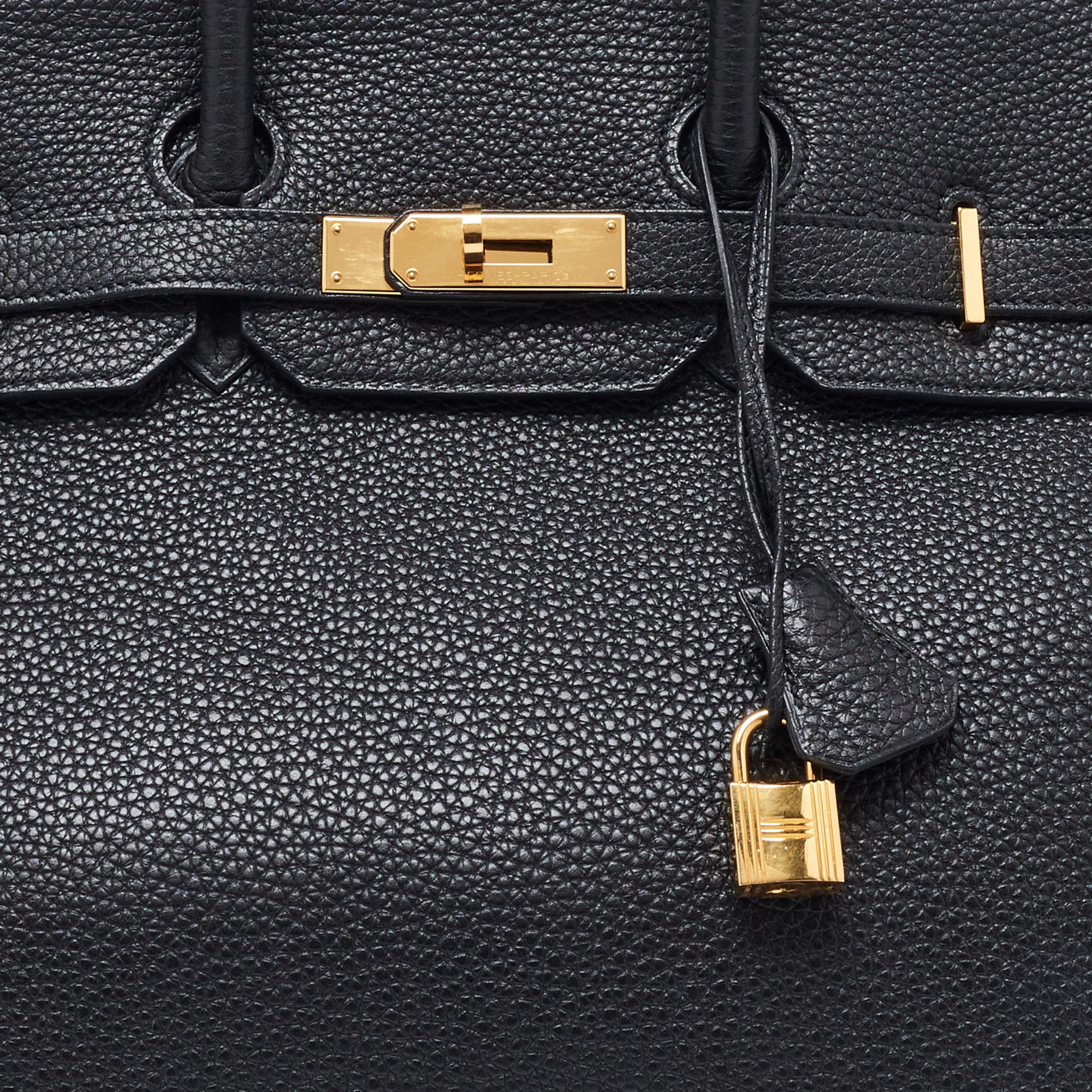 Hermes Black Togo Leather Gold Finish Birkin 35 Bag