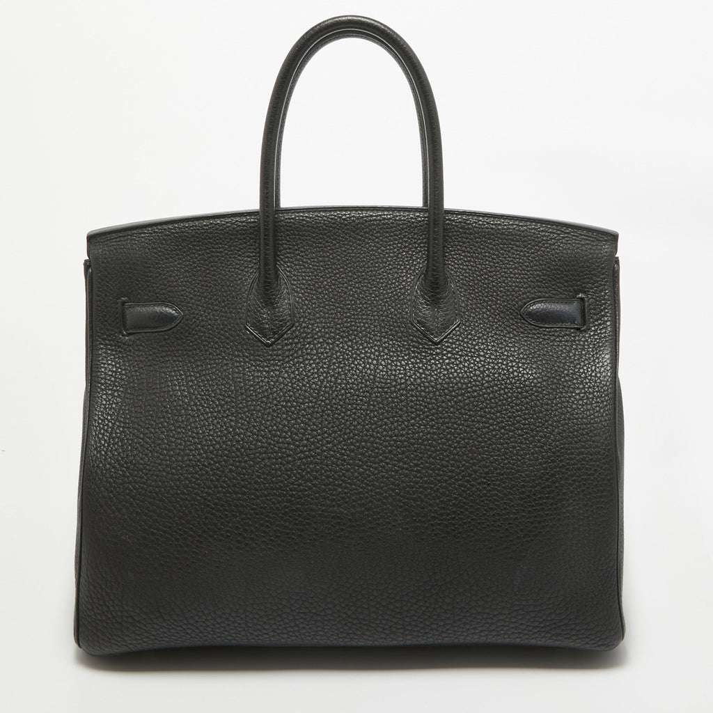 HERMES Noir Togo Leather Gold Finish Birkin 35 Bag