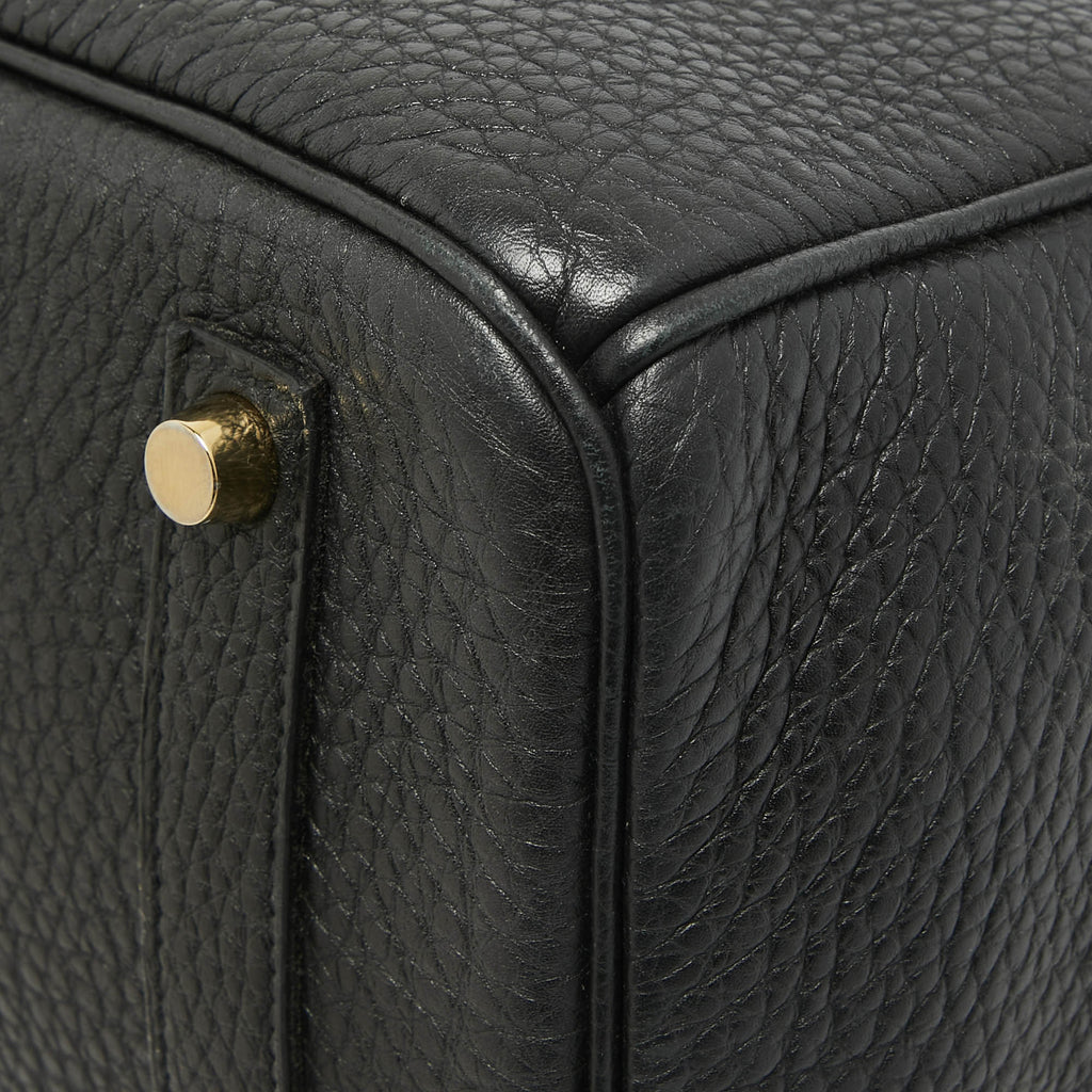HERMES Noir Togo Leather Gold Finish Birkin 35 Bag