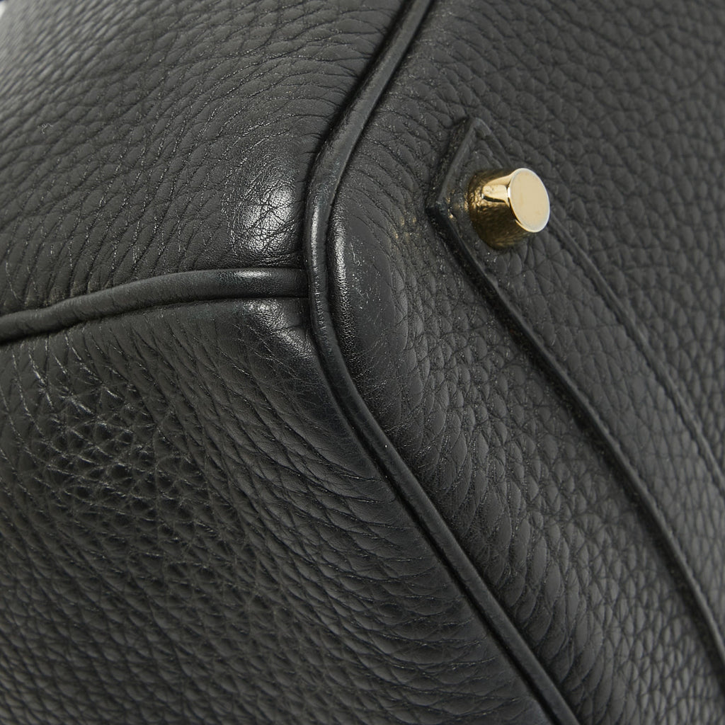 HERMES Noir Togo Leather Gold Finish Birkin 35 Bag