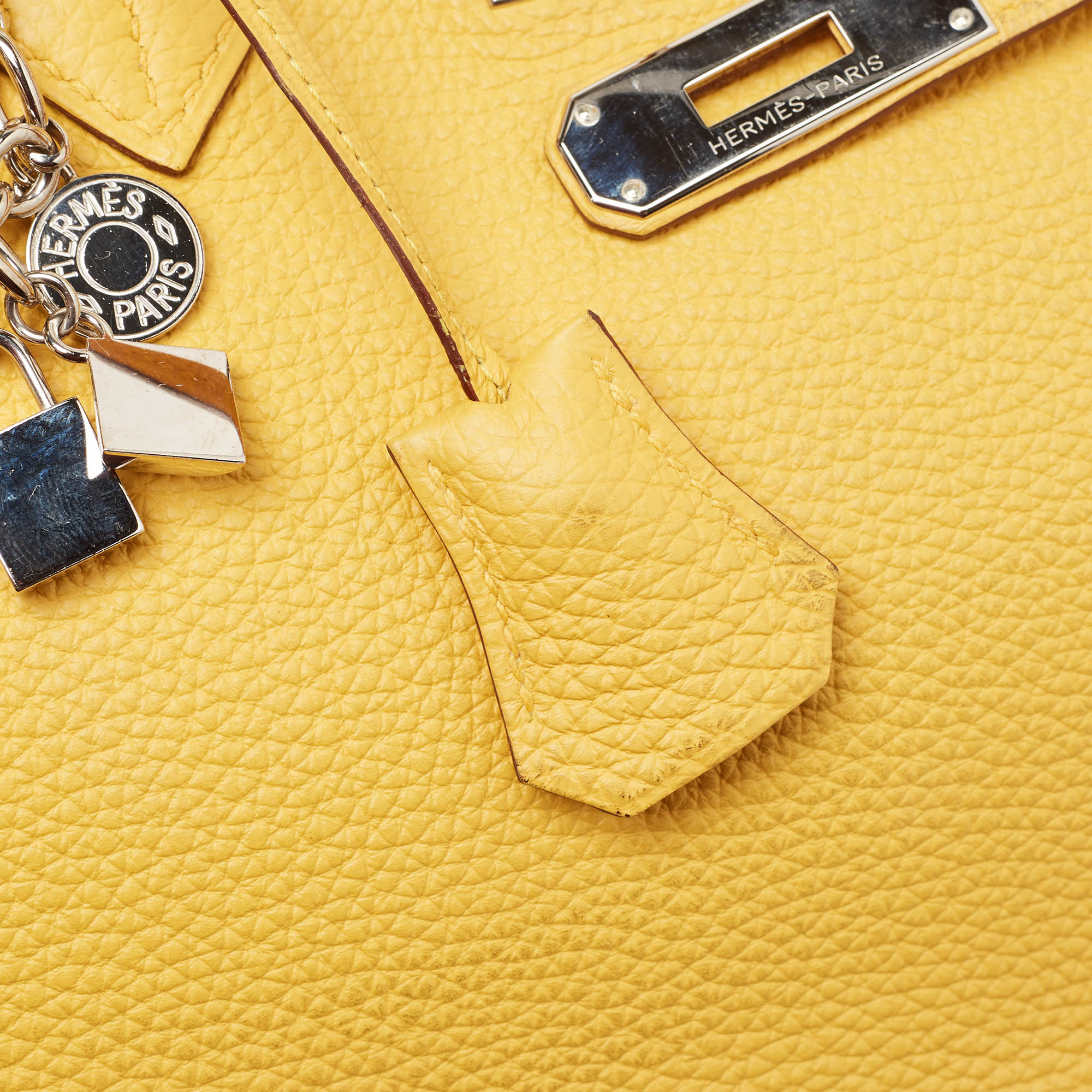 HERMES Soleil Togo Leather Palladium Finish Birkin 35 Bag