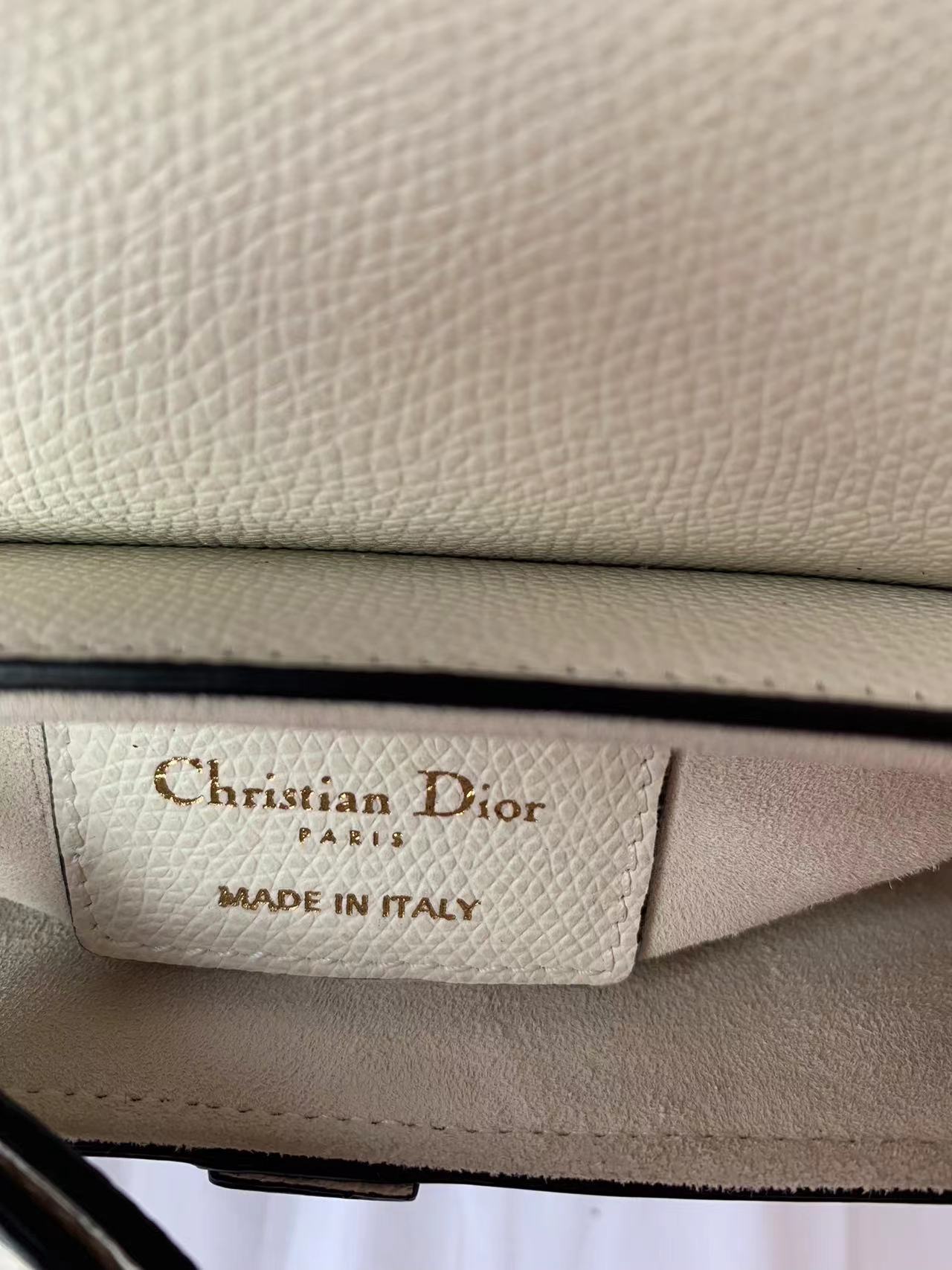 Dior Saddle bag white grain leather mini size