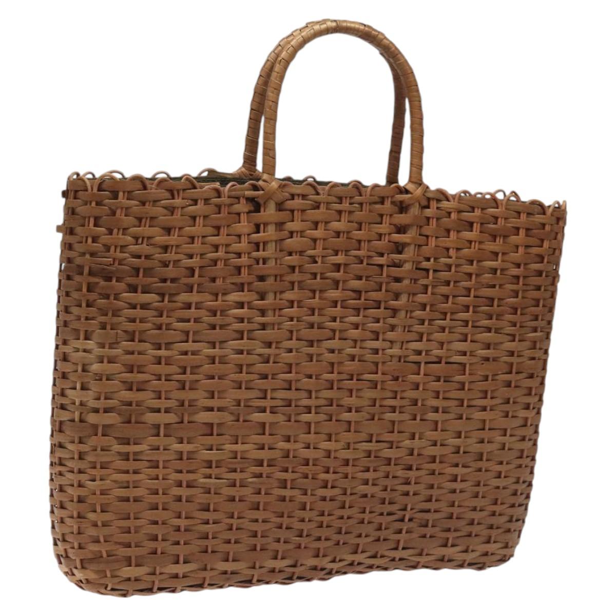 FENDI Straw Hand Bag Raffia Brown mr1096