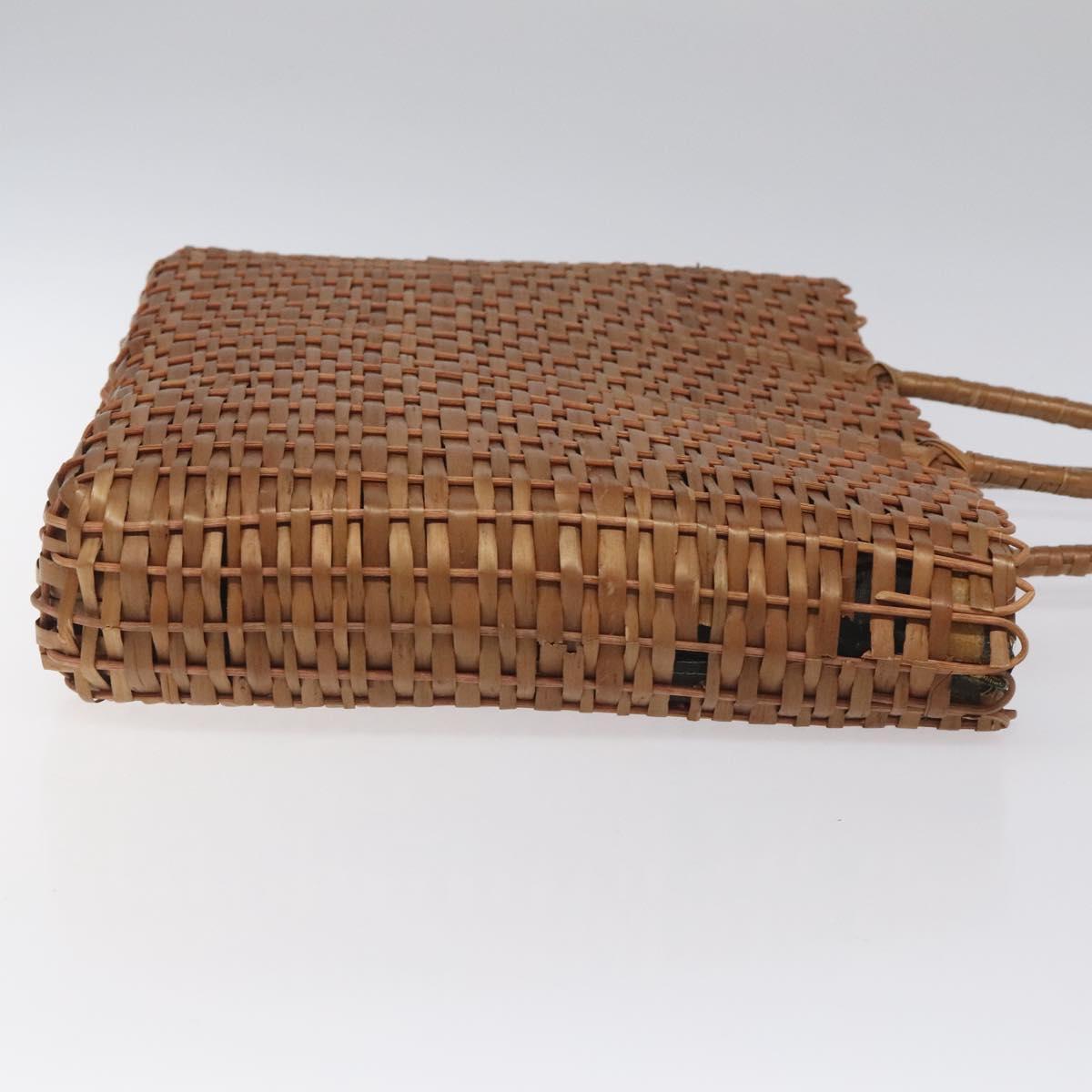 FENDI Straw Hand Bag Raffia Brown mr1096