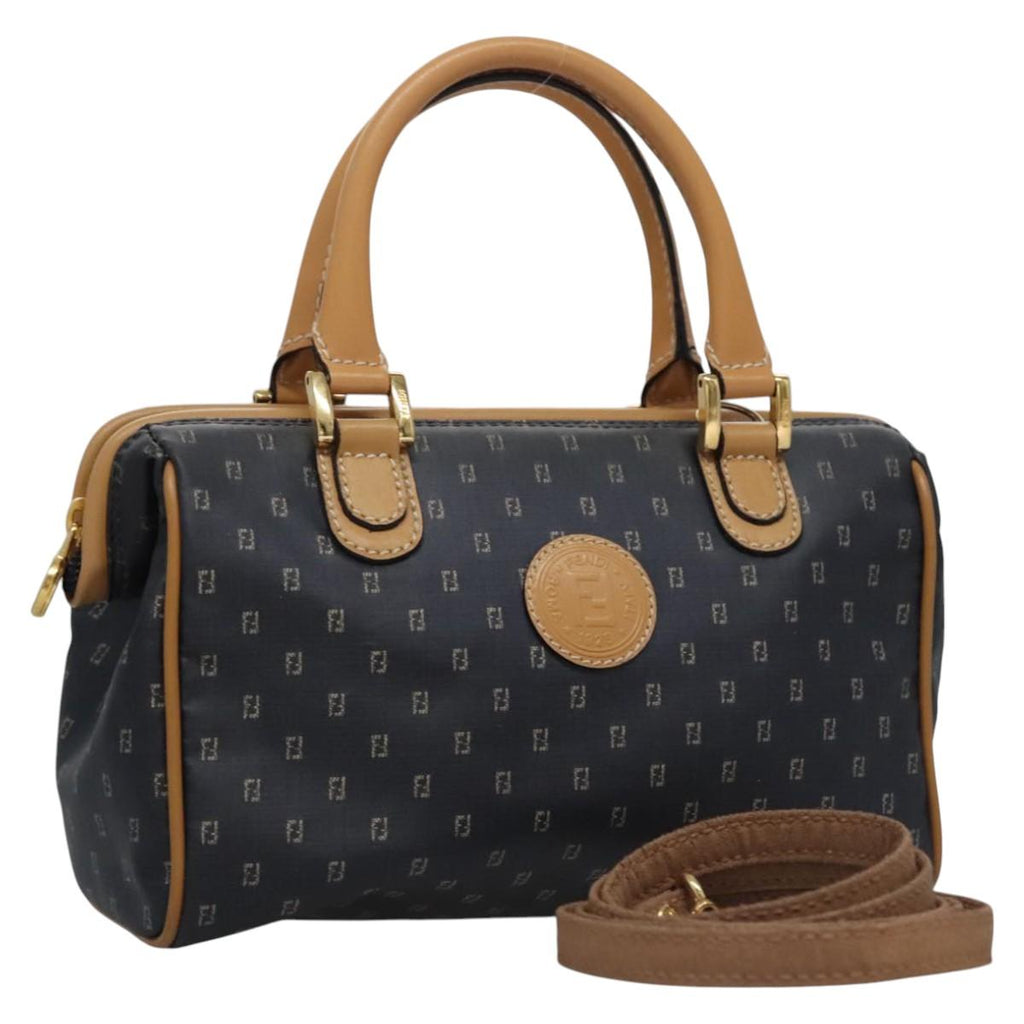 FENDI Hand Bag PVCCanvas 2way Black mr1097