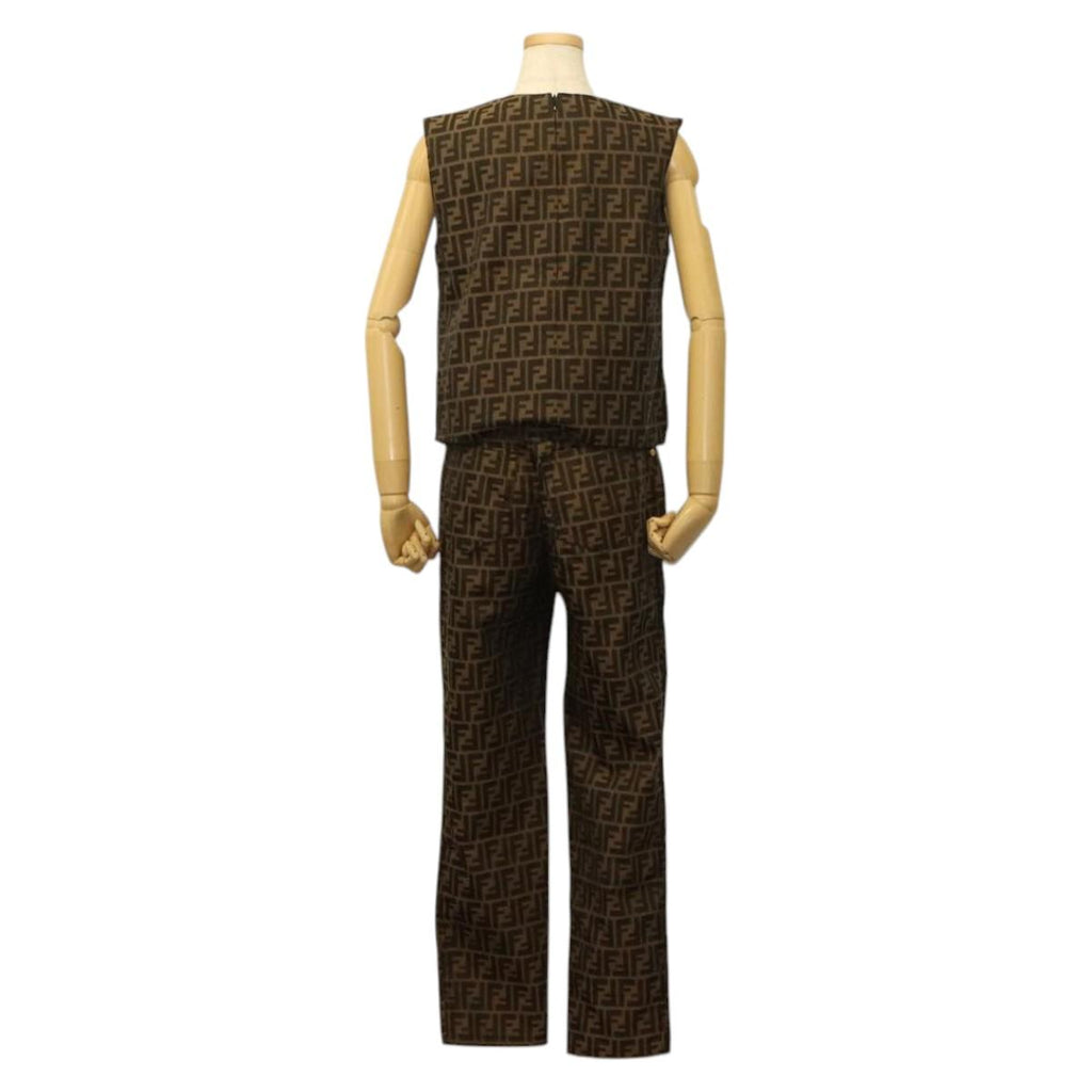 FENDI Zucca Canvas Tank Top Pants Setup Brown mr1155