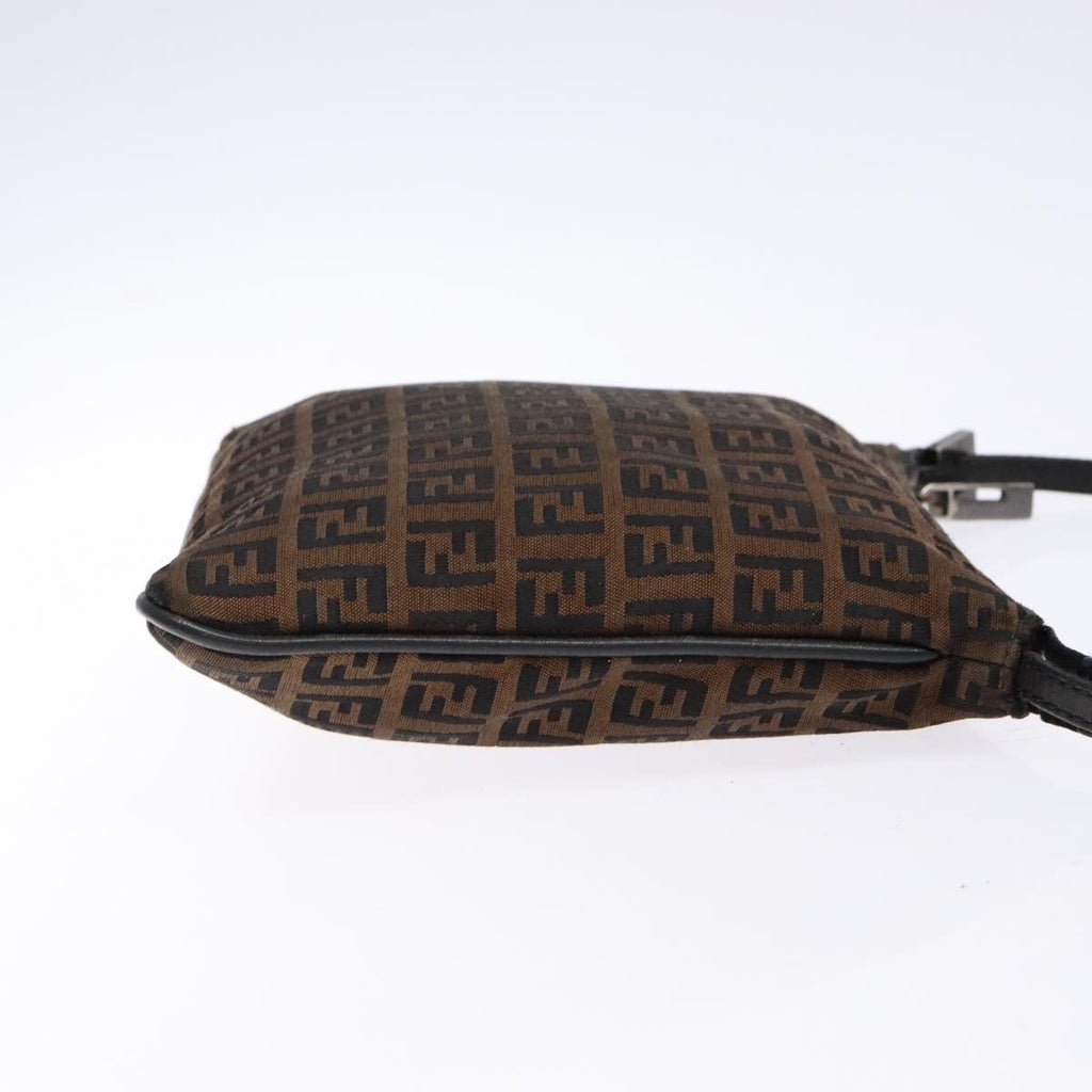 FENDI Zucchino Canvas Shoulder Bag Brown mr304