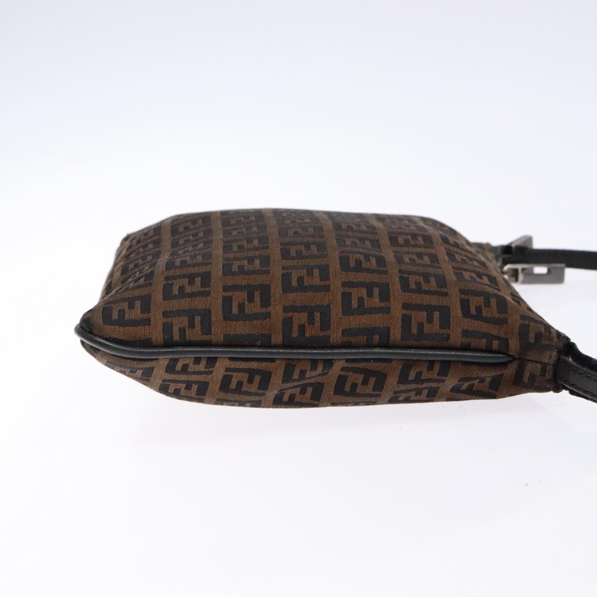 FENDI Zucchino Canvas Shoulder Bag Brown mr304