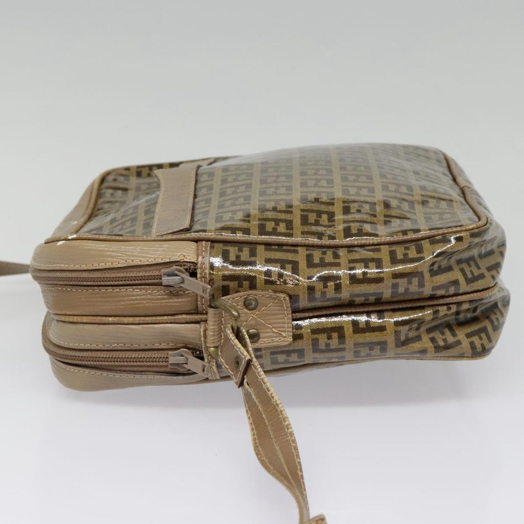 FENDI Zucchino Canvas Shoulder Bag Beige mr470