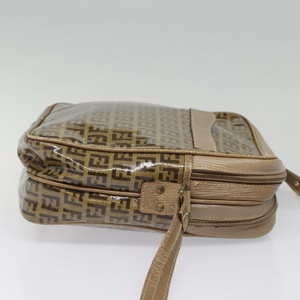 FENDI Zucchino Canvas Shoulder Bag Beige mr470