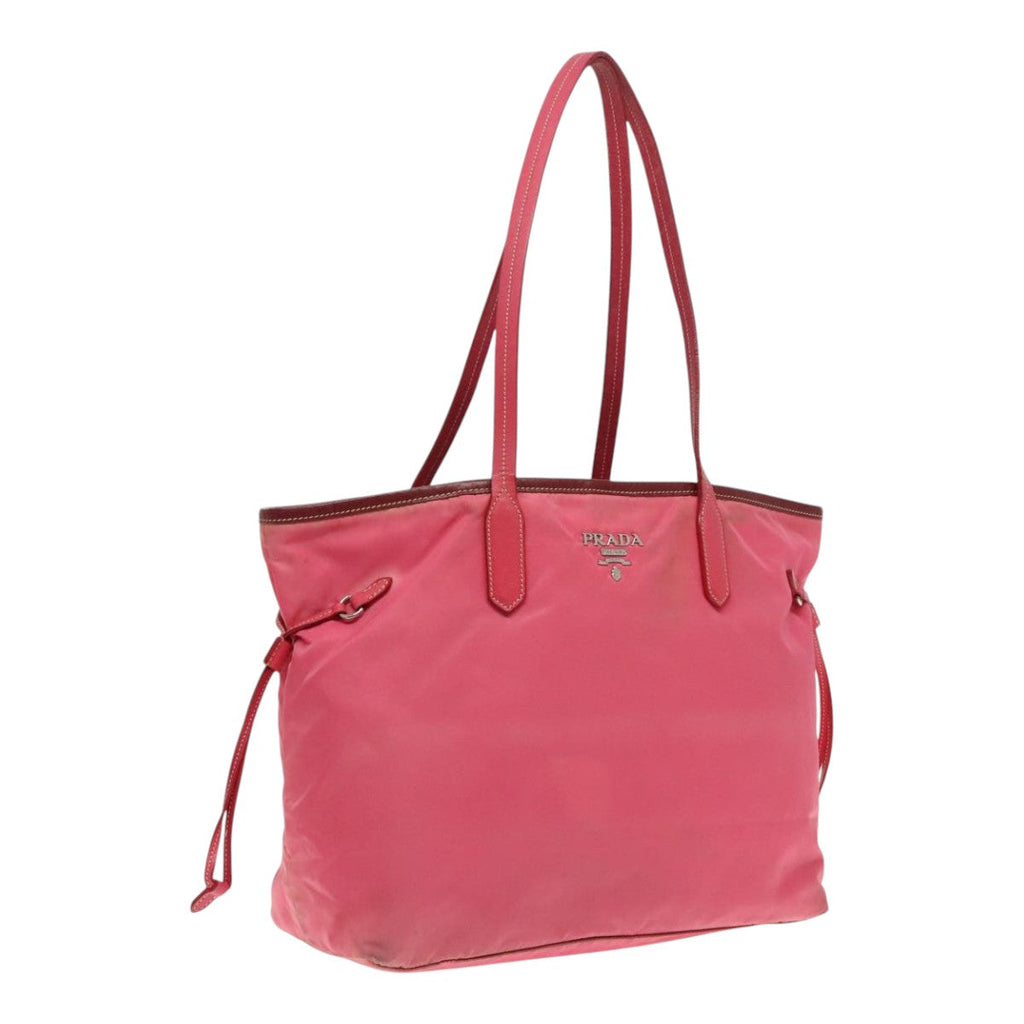 PRADA Tote Bag Nylon Pink Silver mr613