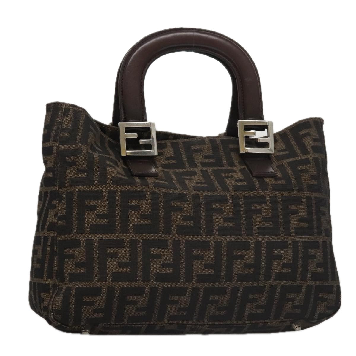 FENDI Zucca Canvas Tote Bag Brown Black mr764