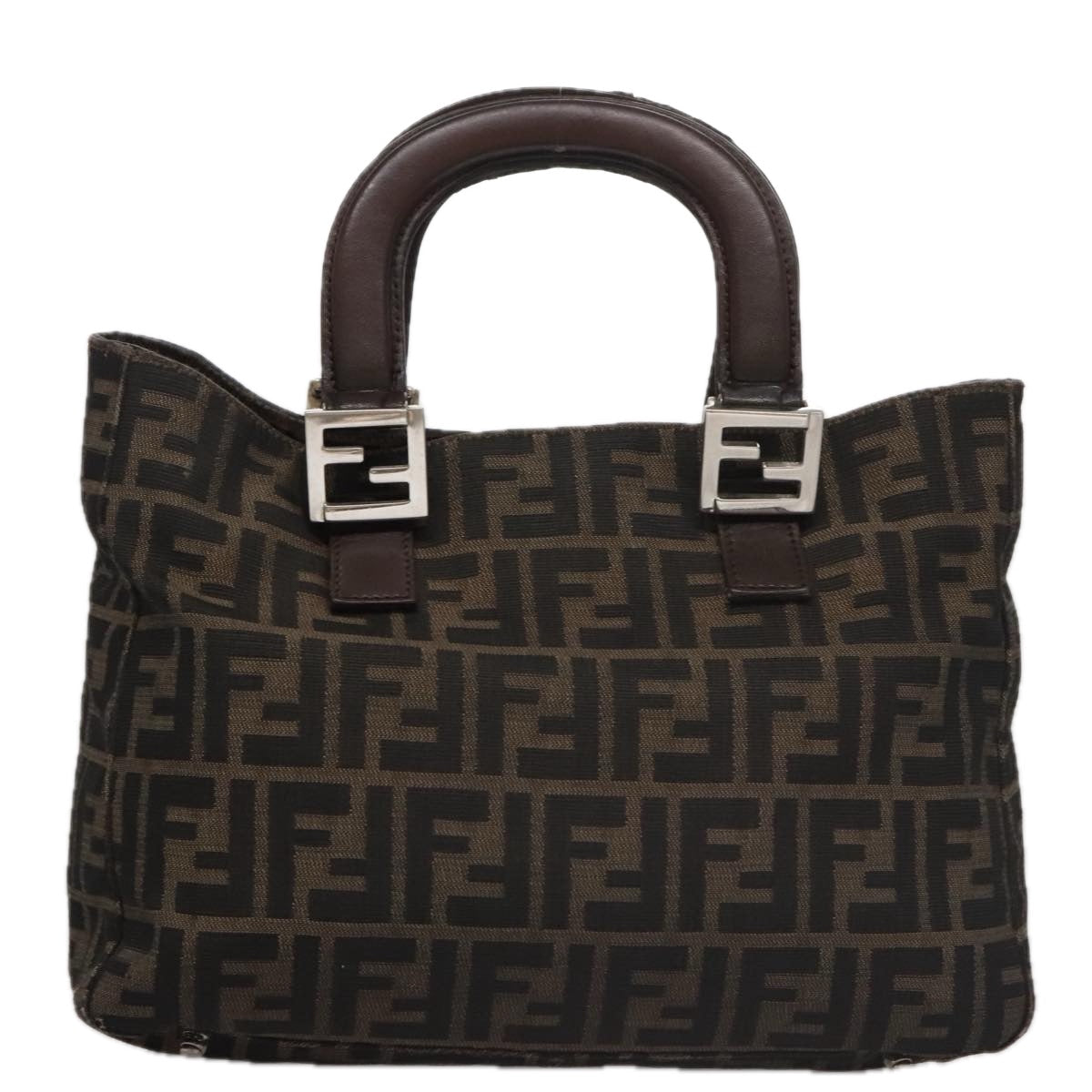 FENDI Zucca Canvas Tote Bag Brown Black mr764