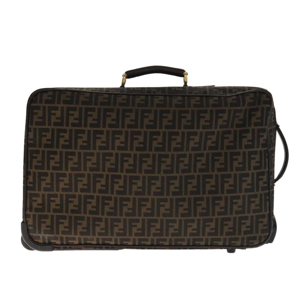 FENDI Zucca Canvas Carry Case Boston Bag Black Brown mr869