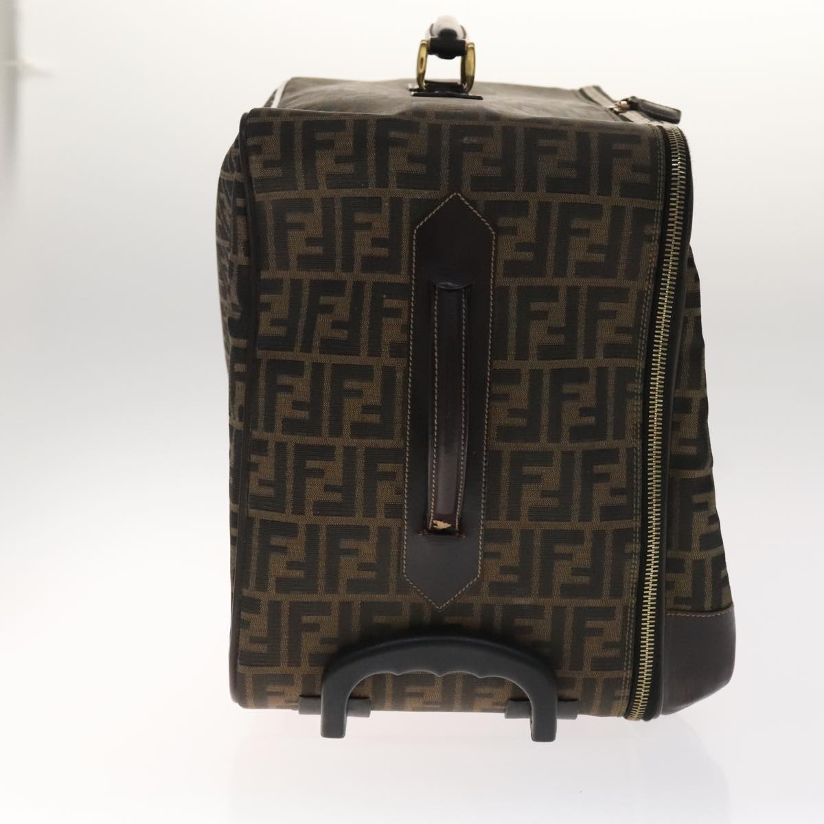 FENDI Zucca Canvas Carry Case Boston Bag Black Brown mr869