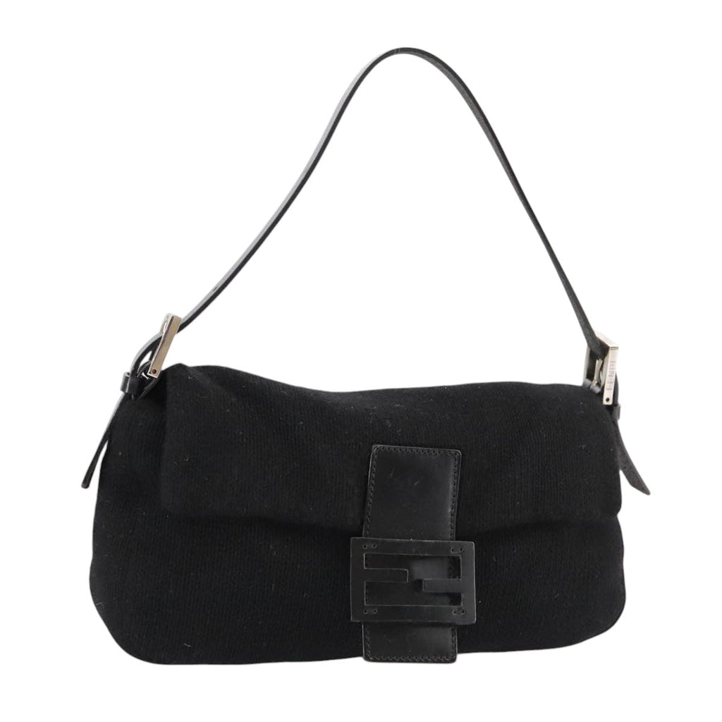 FENDI Mamma Baguette Shoulder Bag Knit Black mr909A
