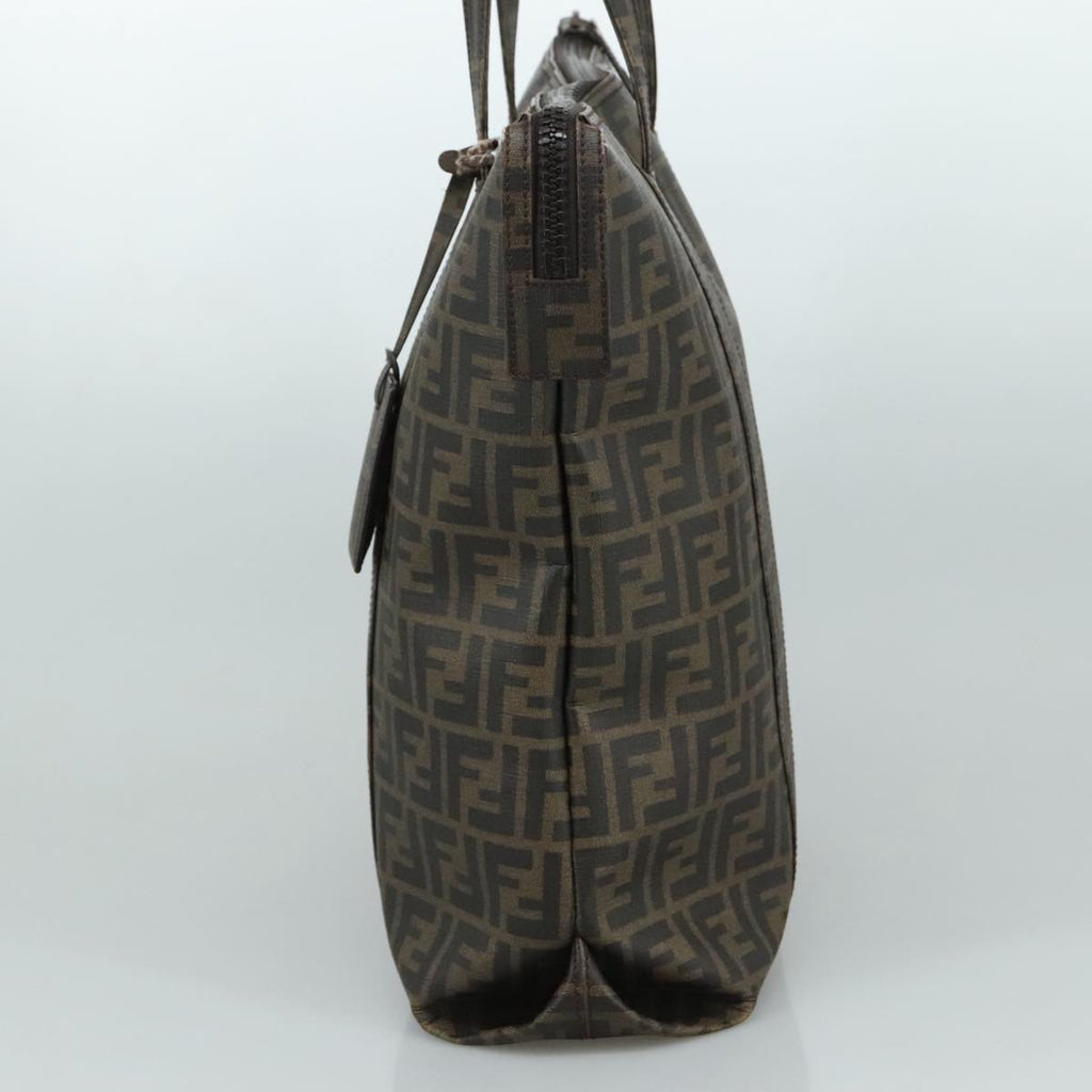 FENDI Zucca Canvas Tote Bag PVC Brown Black 7Va196 mr923