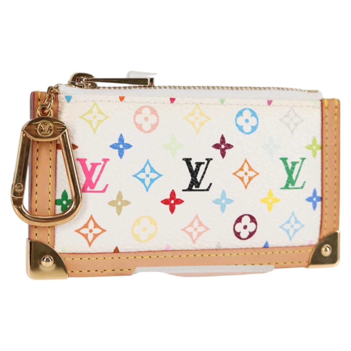 LOUIS VUITTON Monogram Multicolor Pochette Cles Purse White M92655 MX081SM