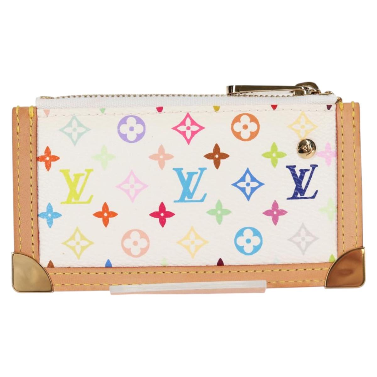 LOUIS VUITTON Monogram Multicolor Pochette Cles Purse White M92655 MX081SM