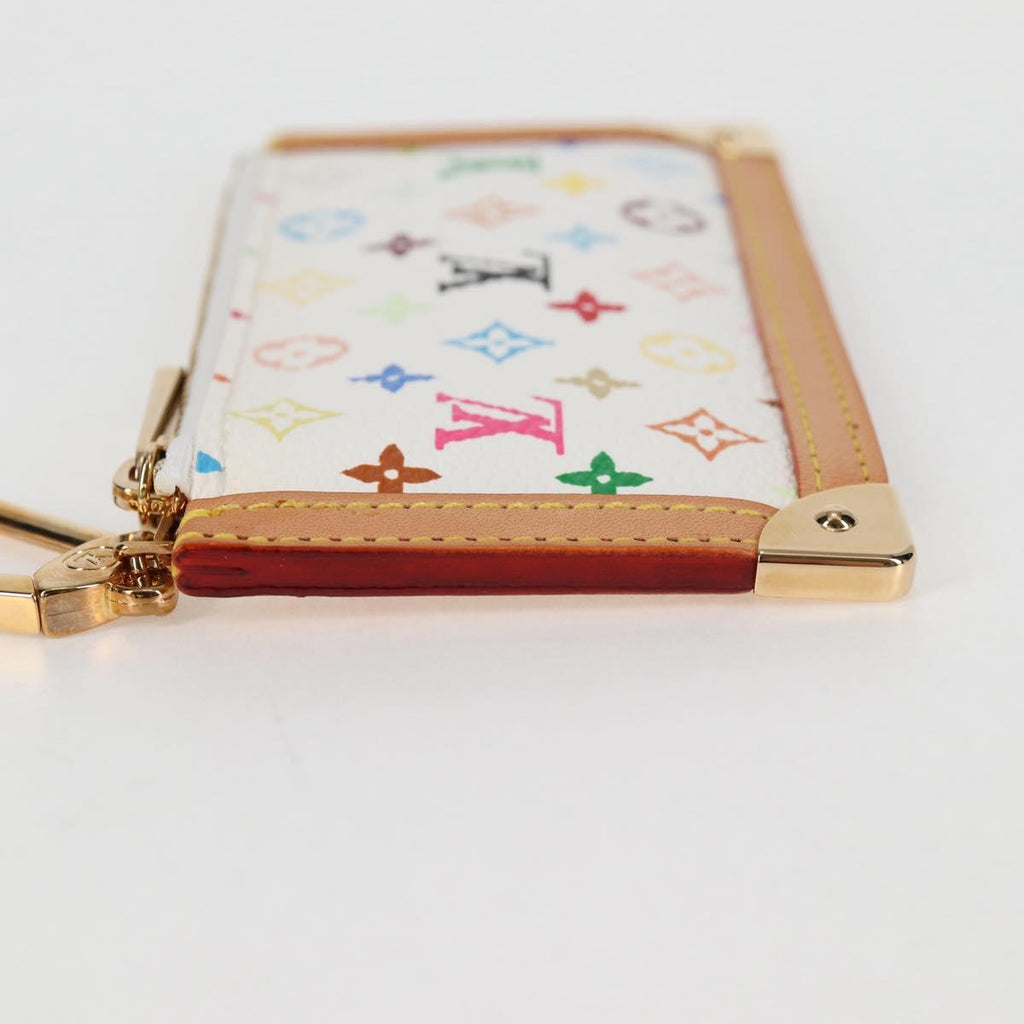 LOUIS VUITTON Monogram Multicolor Pochette Cles Purse White M92655 MX081SM