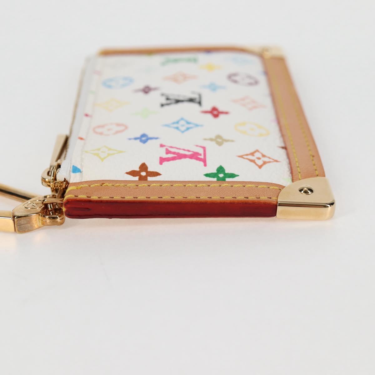 LOUIS VUITTON Monogram Multicolor Pochette Cles Purse White M92655 MX081SM
