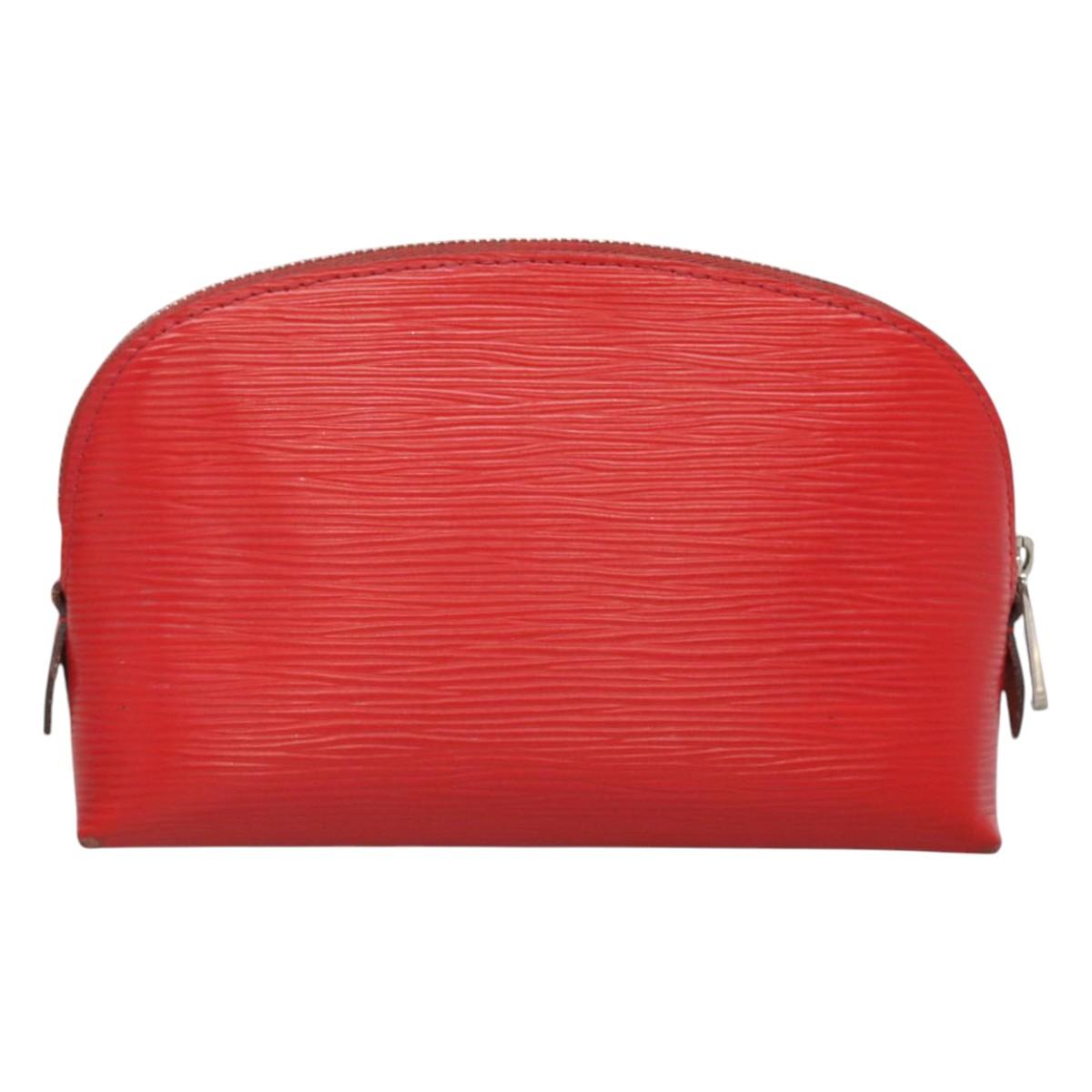LOUIS VUITTON Epi Pochette Cosmetic PM Pouch Red M41114 LV MX388