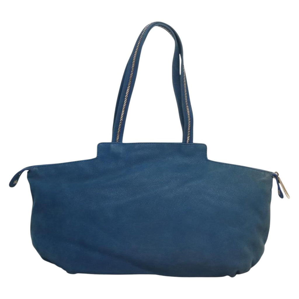 FENDI Tote Bag Leather Blue Gold MY140