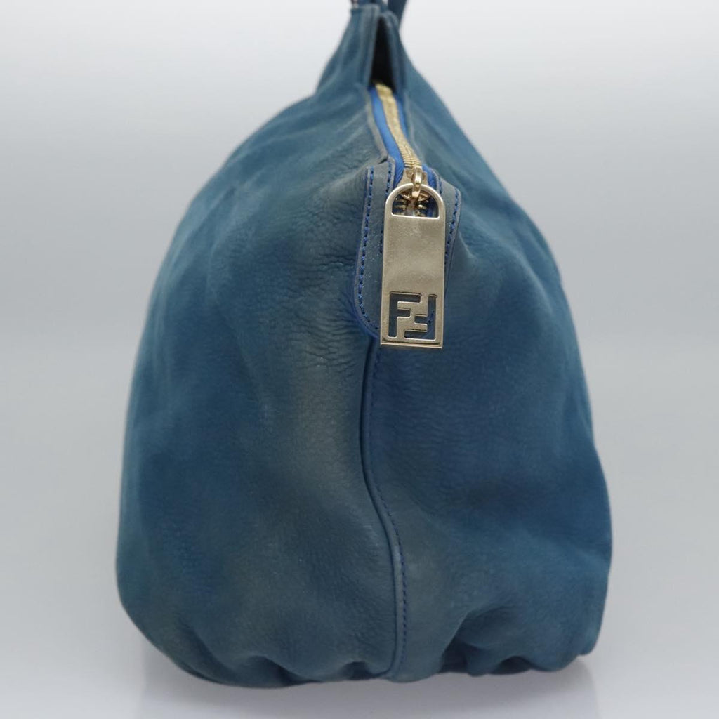 FENDI Tote Bag Leather Blue Gold MY140