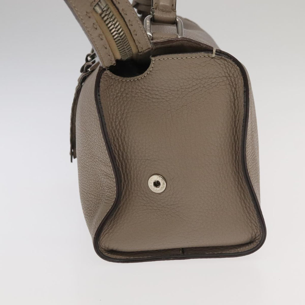 FENDI Hand Bag Leather 2way Gray Silver PP053