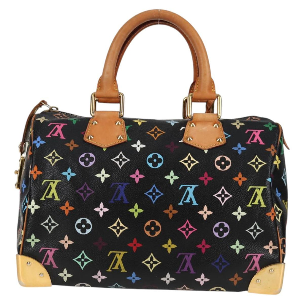 LOUIS VUITTON Monogram Multicolor Speedy 30 Hand Bag Black M92642 LV PP678V