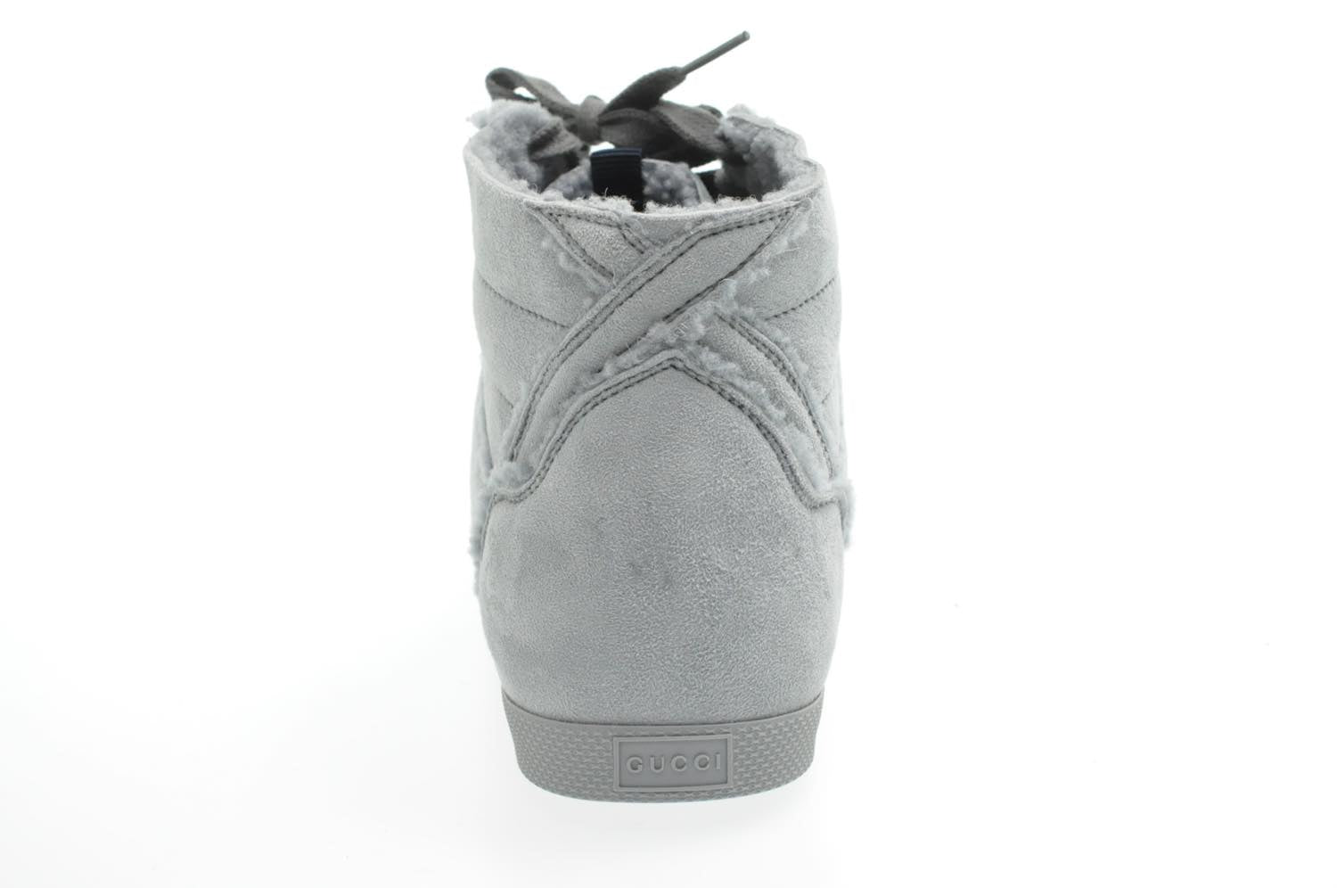 GUCCI Sherry Line shoes Suede 5 1/2 Red Navy am2614sV