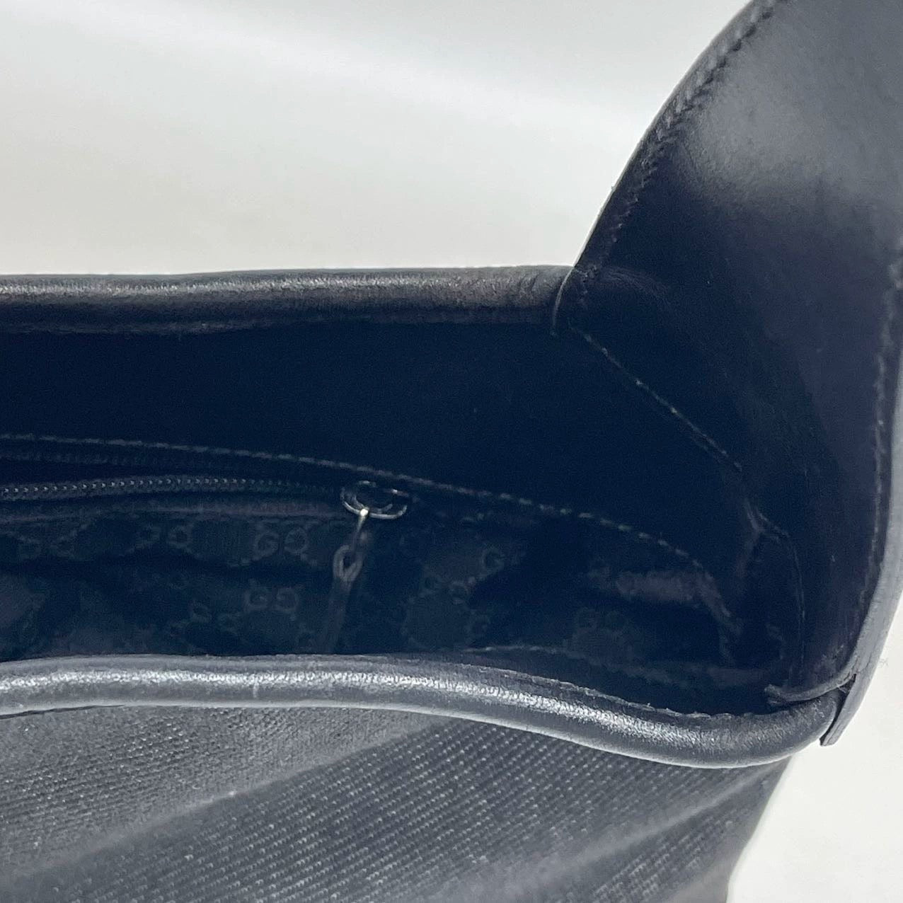 Gucci Jackie Vintage Medium Black Denim Leather Silver Hardware Shoulder Bag