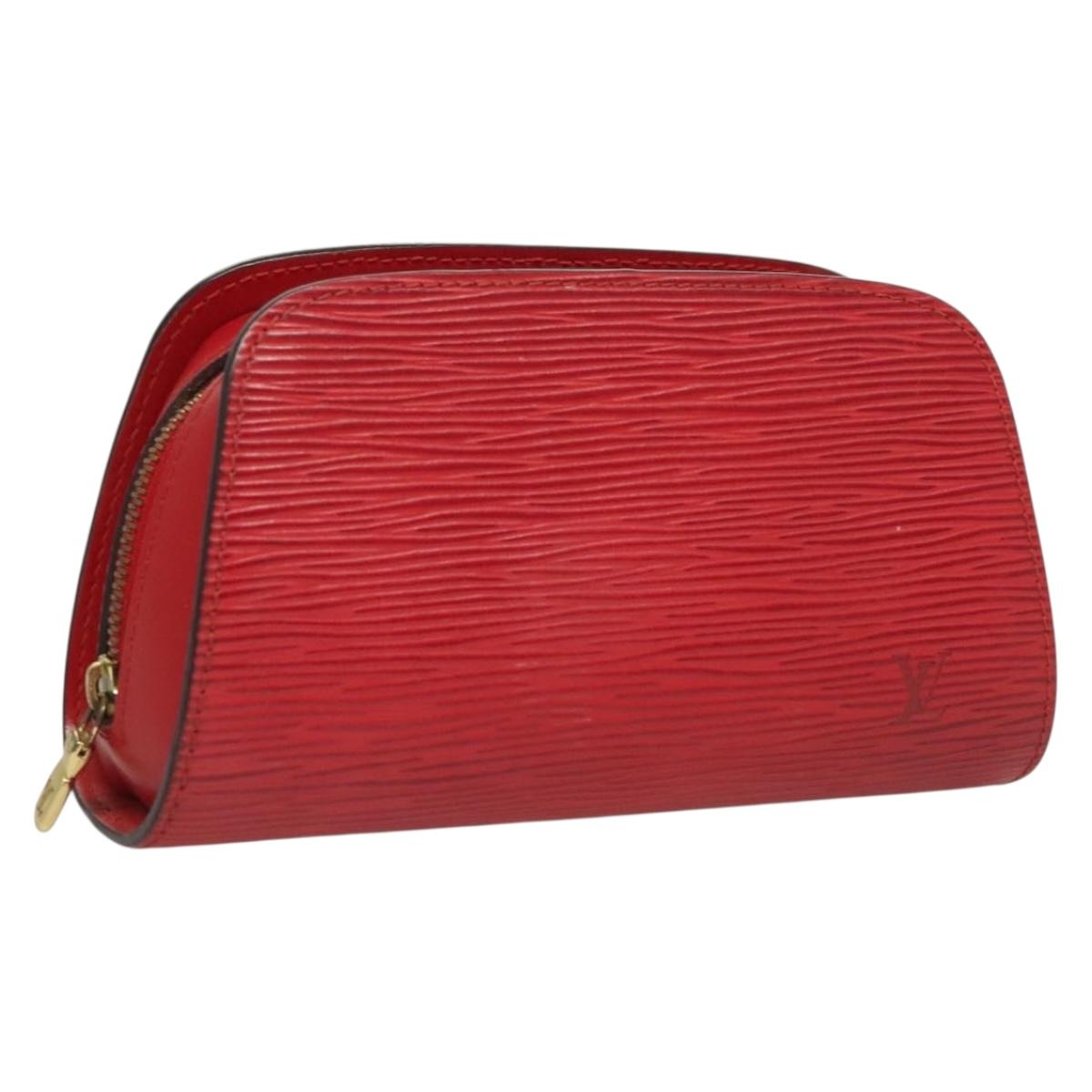 LOUIS VUITTON Epi Dauphine PM Pouch Castilian Red M48447 LV SW1047
