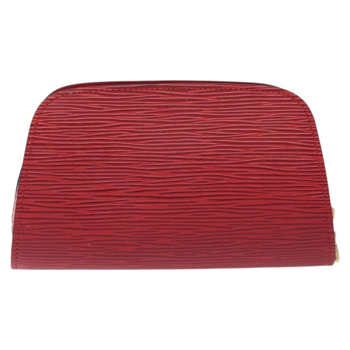 LOUIS VUITTON Epi Dauphine PM Pouch Castilian Red M48447 LV SW1048