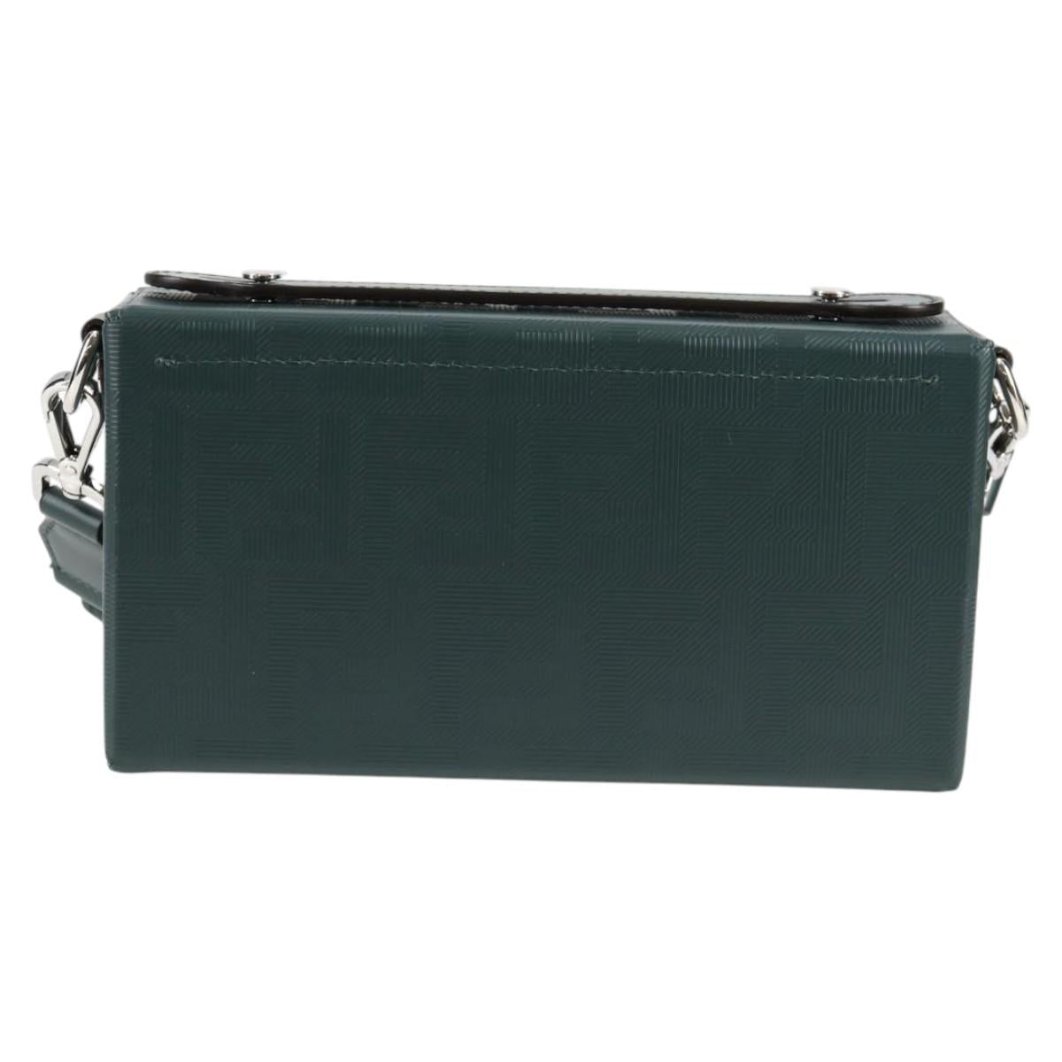 FENDI Zucca Canvas Baguette Soft Trunk Hand Bag Leather 2way Green sw386AM