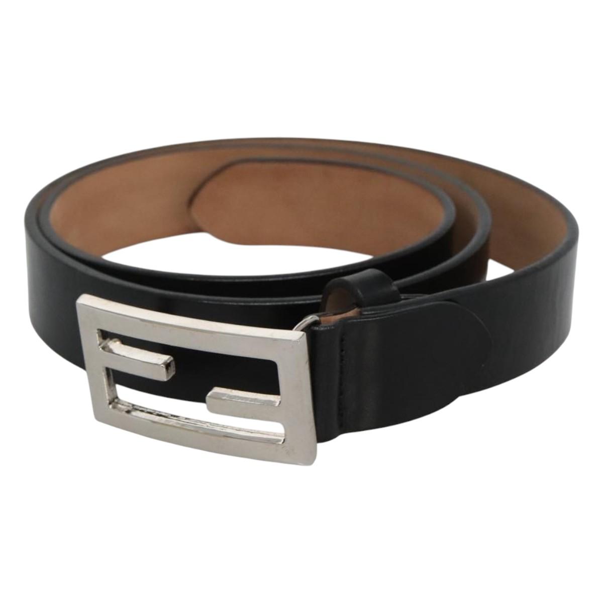 FENDI Belt Leather 41.3"" Black sw412