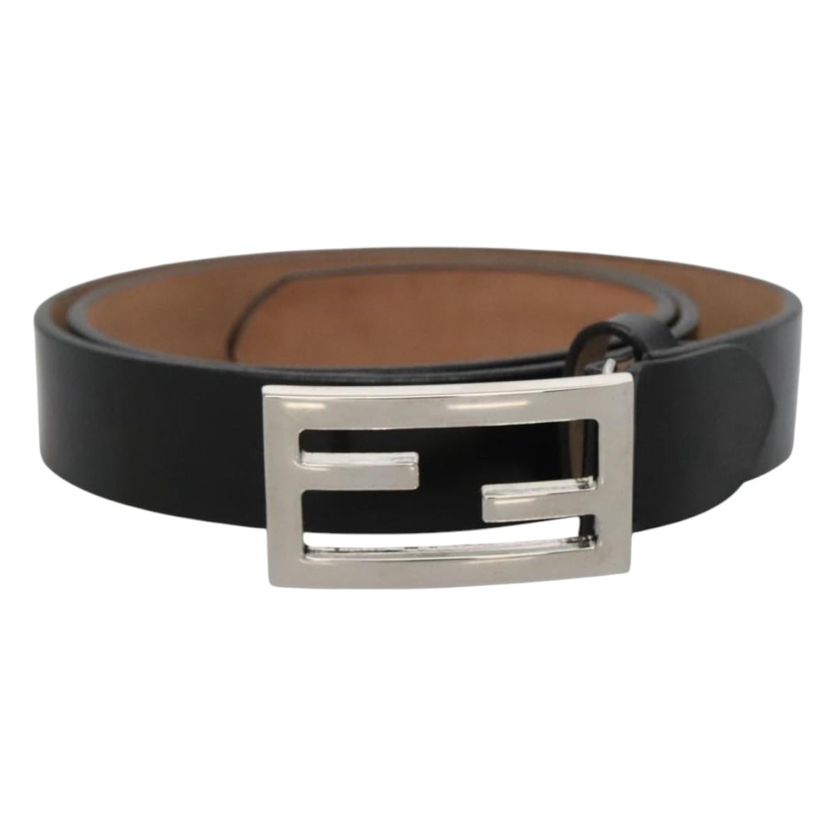 FENDI Belt Leather 41.3"" Black sw412