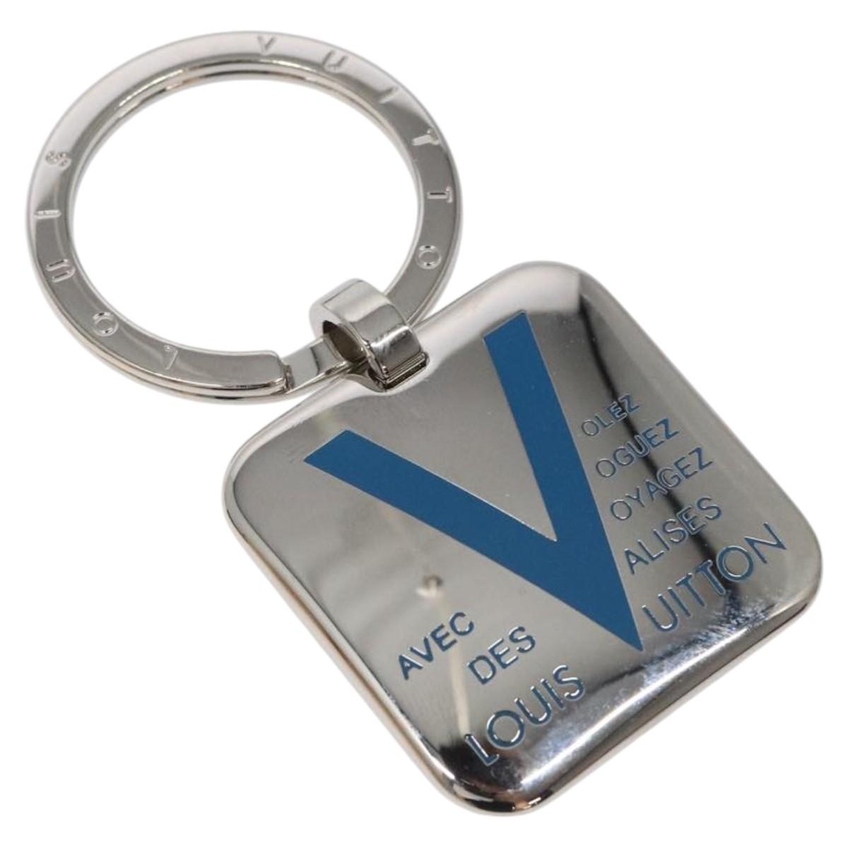 LOUIS VUITTON Voyage Key Chain Key Ring Metal Silver M66950 LV SW877