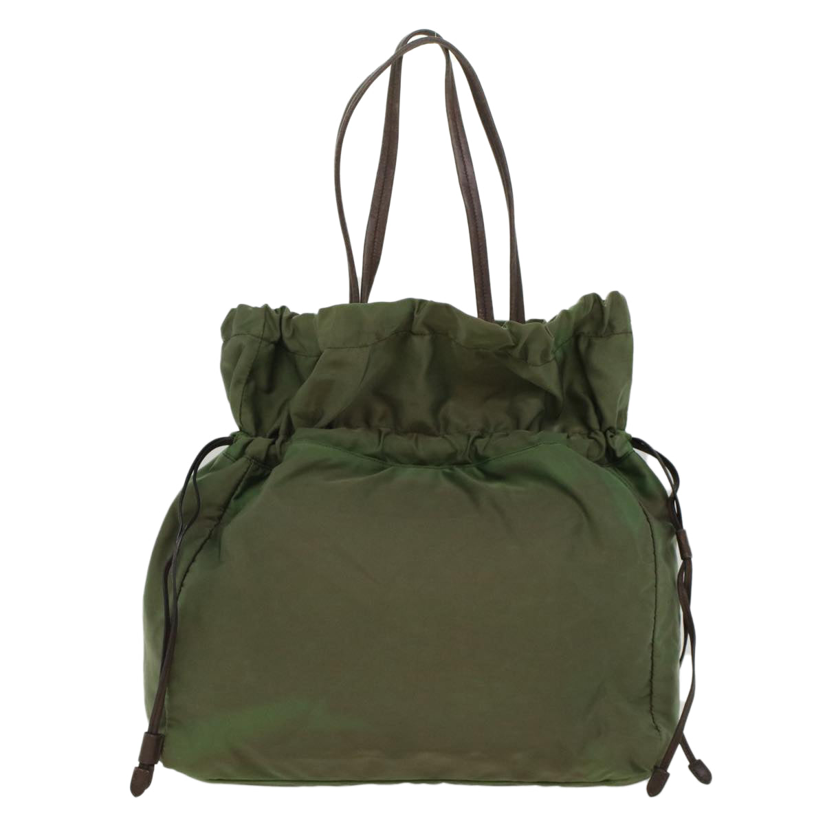 PRADA Tote Bag Nylon Khaki th3978