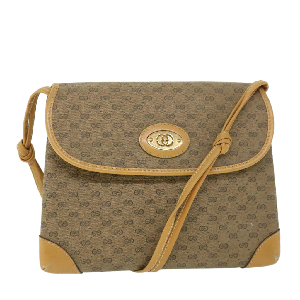 GUCCI Micro GG Canvas Shoulder Bag PVC Leather Beige 007 92 5548 th3994