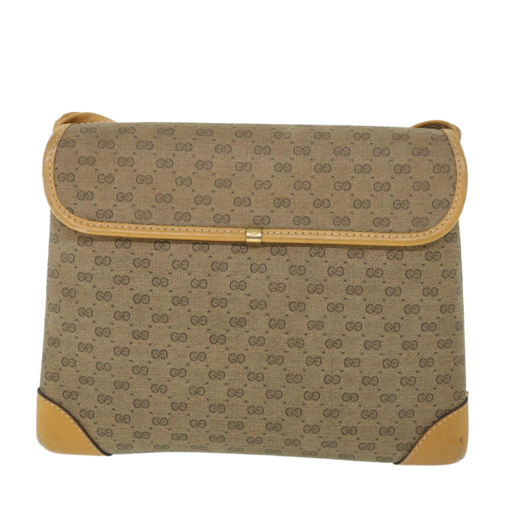 GUCCI Micro GG Canvas Shoulder Bag PVC Leather Beige 007 92 5548 th3994