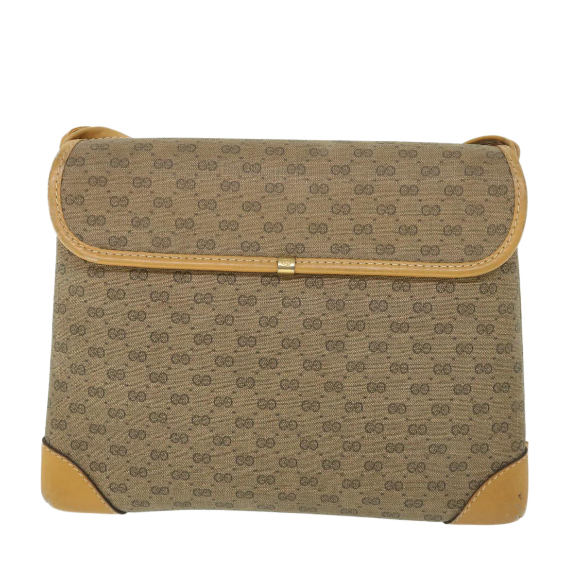 GUCCI Micro GG Canvas Shoulder Bag PVC Leather Beige 007 92 5548 th3994
