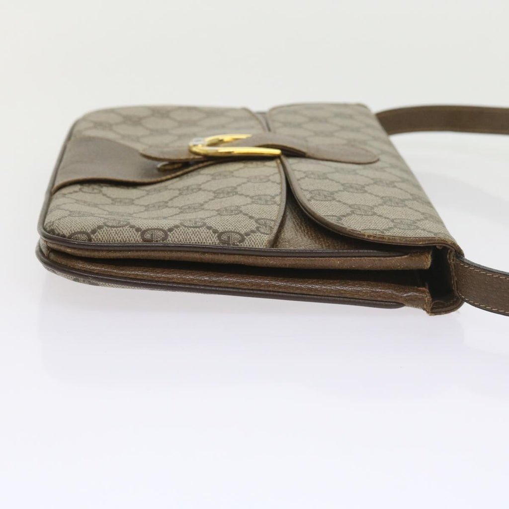 GUCCI GG Supreme Shoulder Bag PVC Leather Beige th4221