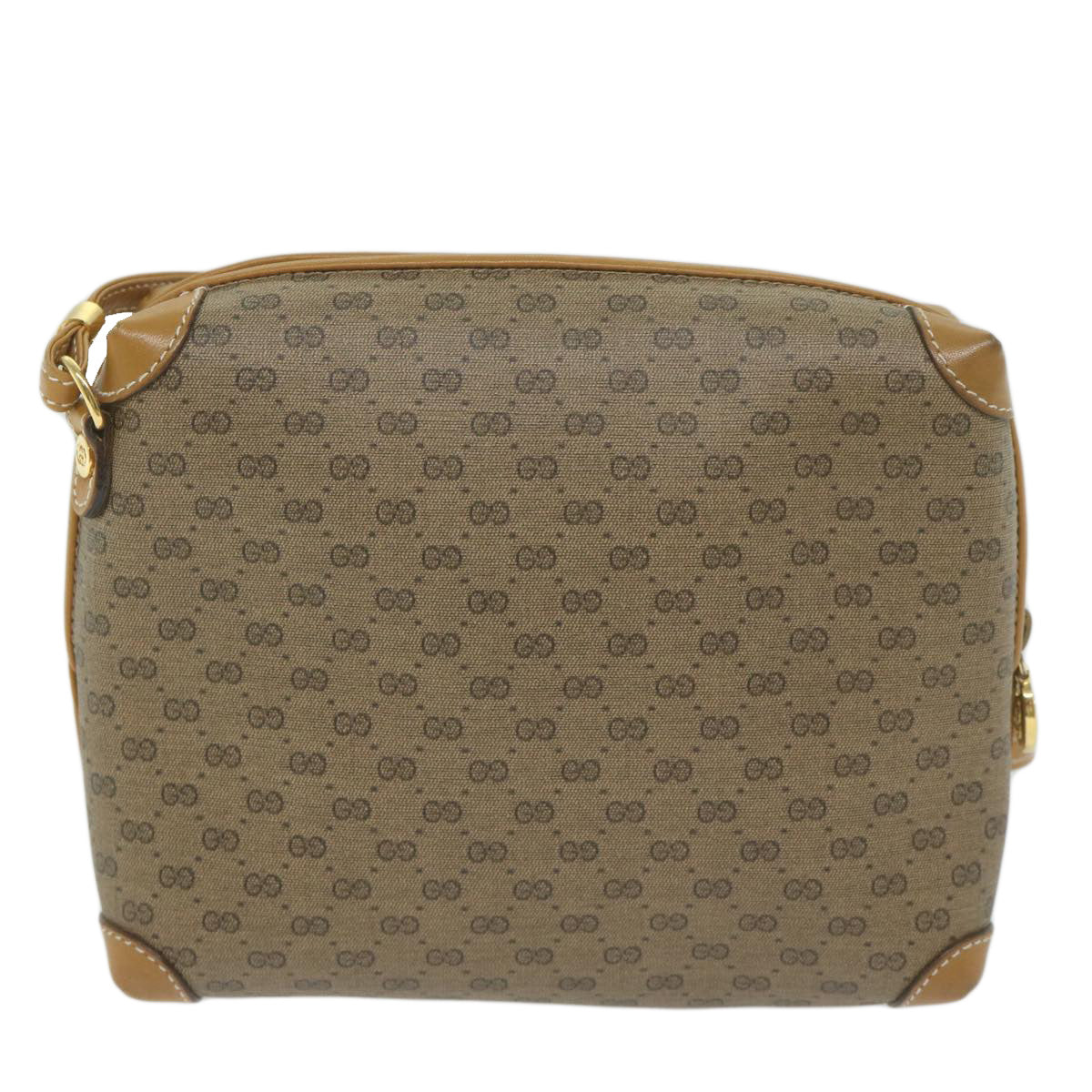 GUCCI Micro GG Supreme Shoulder Bag PVC Leather Beige th4357